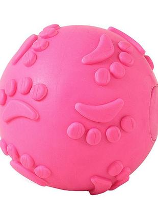 Іграшка м'яч dt1149 жувальний гумовий для собак d:6,0 см pink