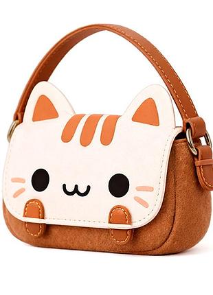 Дитяча сумка через плече cy20017 сумочка з котом brown