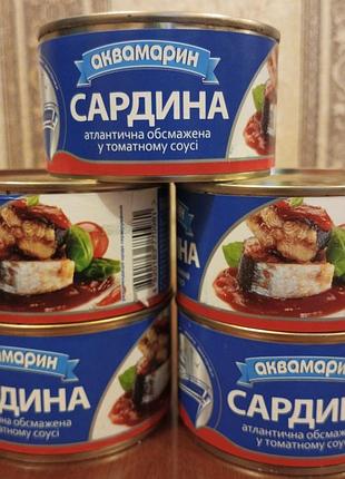 Сардина  натуральна обсмажена в томатному соусі "аквамарин"