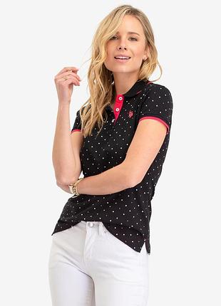 Жіноча футболка поло u.s. polo assn. (786665545840) anthracite s чорна