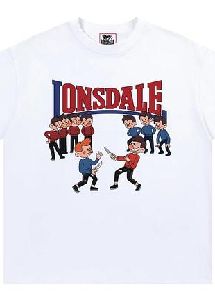 Чоловіча футболка lonsdale london fight logo унісекс-леннсдейл біла
