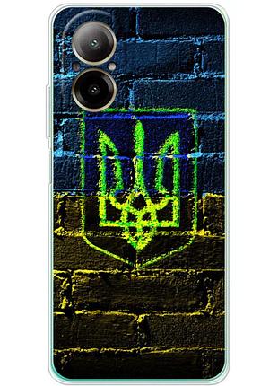 Чехол силиконовый с картинкой на realme c67 (патриотический, герб украины)