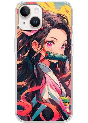 Чохол силіконовий з картинкою на iphone 14 (аніме, anime)