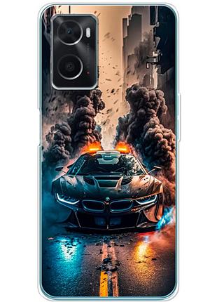 Чехол силиконовый с картинкой на oppo a76 (машина bmw i8)