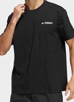 Футболка мужская adidas terrex u trx logo t round neck pullover, цвет черный (hm3549) xl