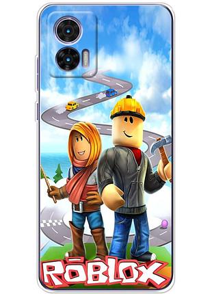 Чехол силиконовый с картинкой на motorola edge 30 neo (роблокс, roblox)