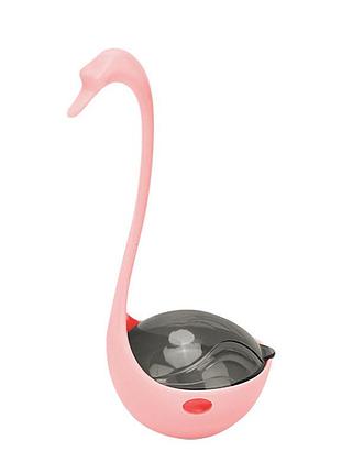 Игрушка кормушка dt-1223 лебедь 8,5*8*17,5 см с инфракрасным светом pink