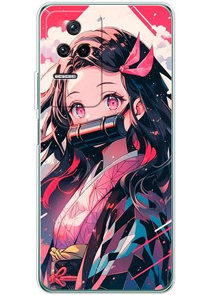 Чехол силиконовый с картинкой на xiaomi poco f4 (аниме, anime)
