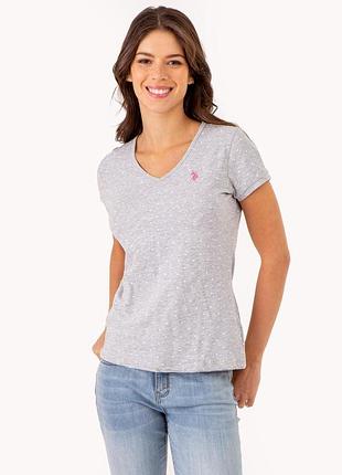 Женская футболка u.s.polo assn. (2463299138153) dot v-neck xs серая