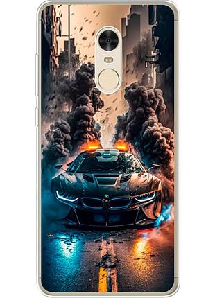 Чехол силиконовый с картинкой на xiaomi redmi note 4x (машина bmw i8)