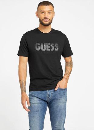 Мужская футболка guess (7626741013296) eco beats logo s черная