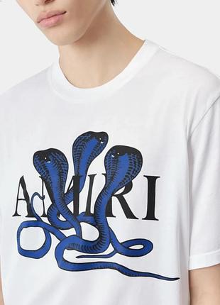 Мужская футболка amiri logo унисекс амири белая