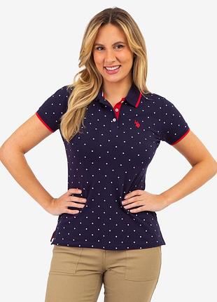Женская футболка поло u.s. polo assn. (4826241296626) dot print blue m синяя