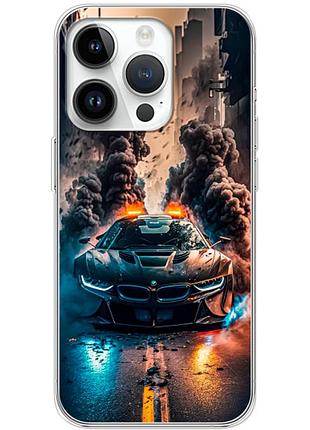 Чохол силіконовий з картинкою на iphone 14 pro (машина bmw i8)