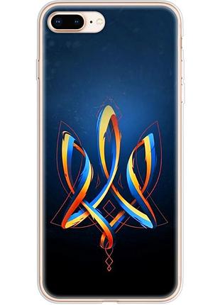Чохол силіконовий з картинкою на iphone 8 plus (патріотичний, герб україни)