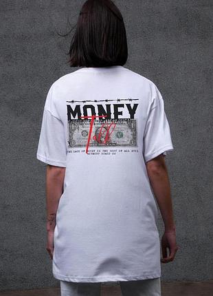 Женская оверсайз футболка с принтом without talk white l/xl 2xl-3xl