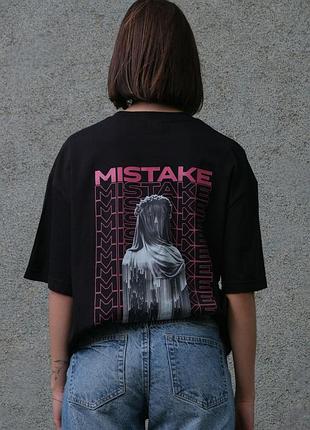 Женская оверсайз футболка с принтом without mistake black s/m