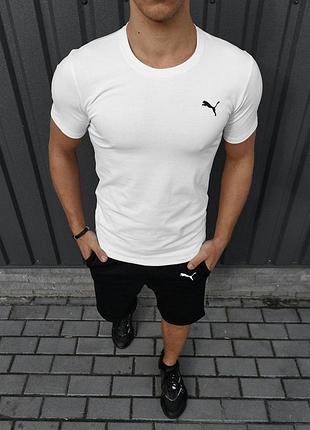 Футболка белая мужская puma s m l xl xxl 3xl