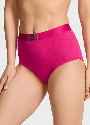 Жіночі трусики victoria's secret (7496733812371) logo cotton heart shine patch modern brief xs рожеві