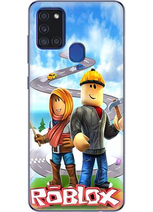 Чехол силиконовый с картинкой на samsung galaxy a21s (a217) (роблокс, roblox)
