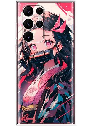 Чехол силиконовый с картинкой на samsung galaxy s22 ultra (s908) (аниме, anime)
