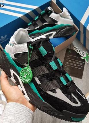 Кроссовки мужские adidas niteball black green размер 43