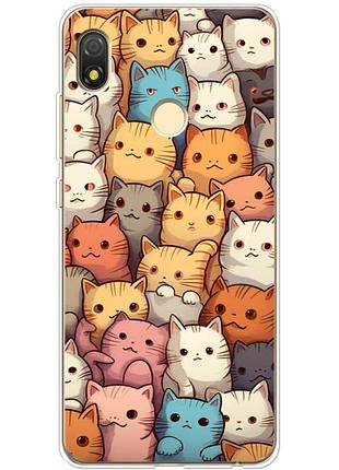 Чехол силиконовый с картинкой на tecno pop 3 (котики)