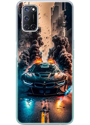 Чехол силиконовый с картинкой на oppo a72 (машина bmw i8)