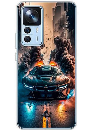 Чохол силіконовий з картинкою на xiaomi 12t pro (машина bmw i8)