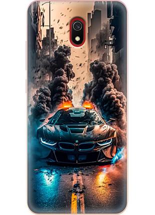 Чохол силіконовий з картинкою на xiaomi redmi 8a (машина bmw i8)