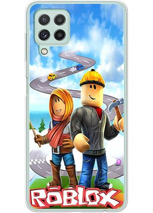 Чехол силиконовый с картинкой на samsung galaxy a22 4g (a225) (роблокс, roblox)