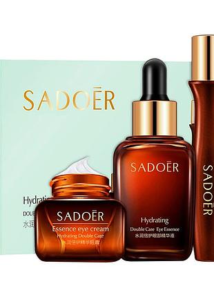 Омолаживающий набор для кожи вокруг глаз sadoer hydrating double care essence eye set 3 в 1 с гиалуроновой кислотой