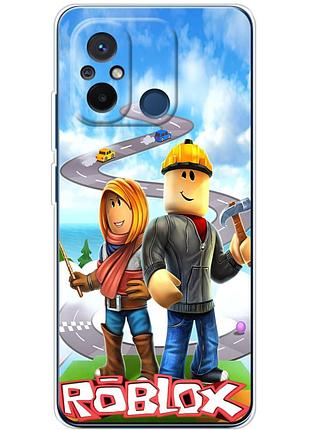 Чехол силиконовый с картинкой на xiaomi redmi 12c (роблокс, roblox)
