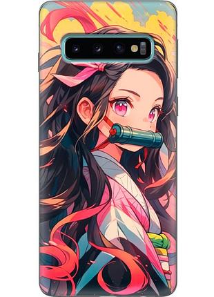 Чехол силиконовый с картинкой на samsung galaxy s10 (g973) (аниме, anime)