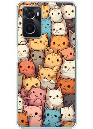 Чохол силіконовий з картинкою на oppo a76 (котики)