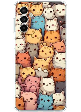 Чохол силіконовий з картинкою на samsung galaxy m13 (m135) (котики)