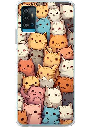 Чохол силіконовий з картинкою на zte blade a71 (котики)