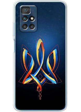 Чехол силиконовый с картинкой на xiaomi redmi 10 (патриотический, герб украины)
