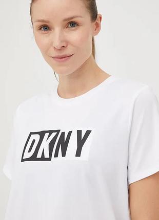 Жіноча футболка dkny білого кольору базова футболка дкню біла футболка з бавовни на літо