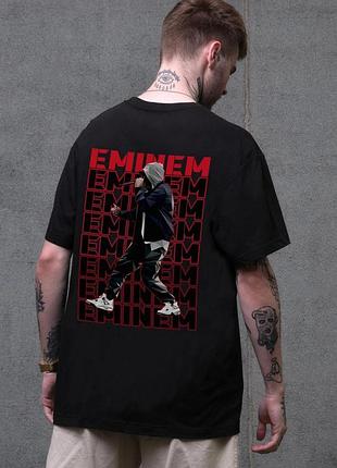 Мужская оверсайз футболка without с принтом eminem black l-xl