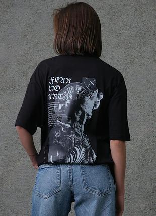 Женская оверсайз футболка с принтом without greek black s/m