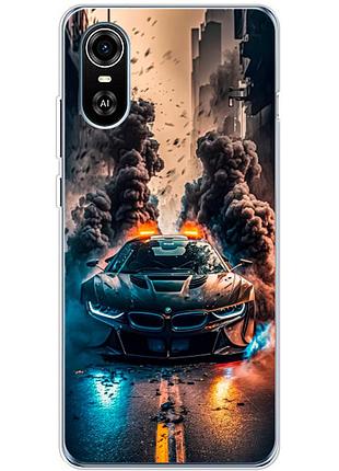Чехол силиконовый с картинкой на zte blade a31 plus (машина bmw i8)