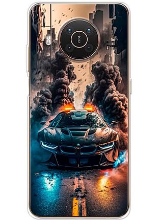 Чохол силіконовий з картинкою на nokia x10 (машина bmw i8)