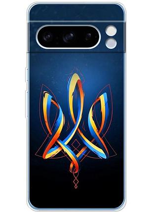 Чехол силиконовый с картинкой на google pixel 8 pro (патриотический, герб украины)