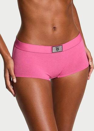 Женские трусики victoria’s secret (42112955166981) logo cotton shine patch boyshort xxl розовые