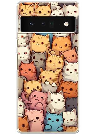 Чохол силіконовий з картинкою на google pixel 6 pro (котики)