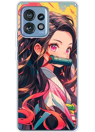 Чехол силиконовый с картинкой на motorola edge 40 pro (аниме, anime)