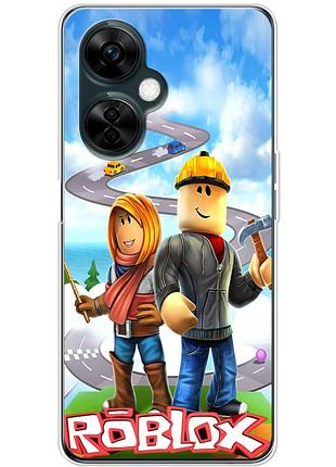 Чехол силиконовый с картинкой на oneplus nord ce 3 lite (роблокс, roblox)