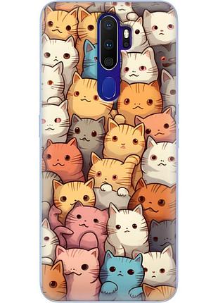Чохол силіконовий з картинкою на oppo a9 2020 (котики)