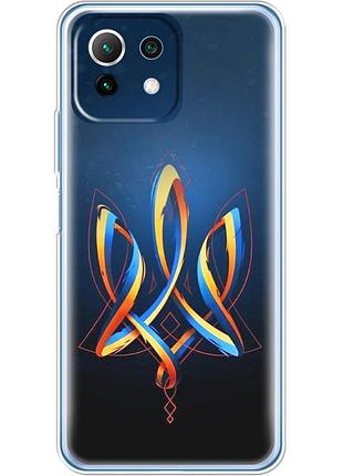 Чохол силіконовий з картинкою на xiaomi mi 11 lite (патріотичний, герб україни)